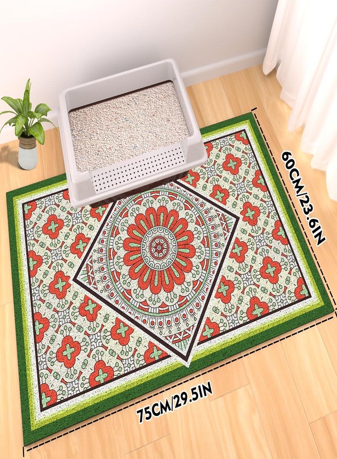BLESWIN Extra Large Cat Litter Mat 30"x24",Heavy-Duty Litter Rug Catcher with Deep Textured Surface,Non-Slip Kitty Litter Mat Waterproof & Easy Clean, Ideal for Multiple Cats, Beige - Image 2